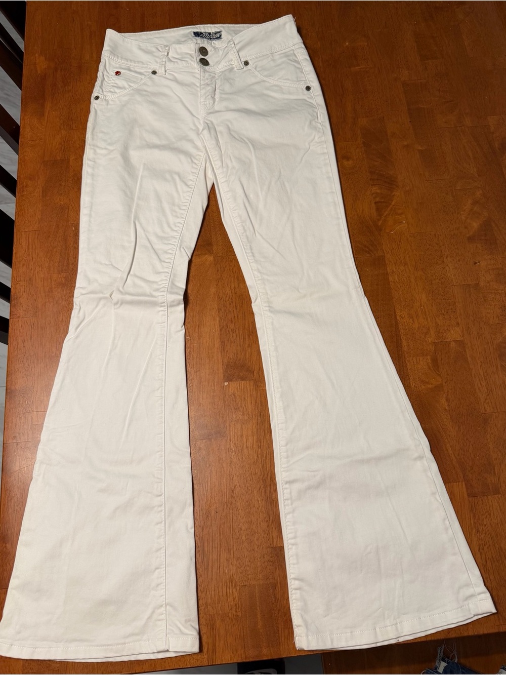Hudson White Flared Jeans